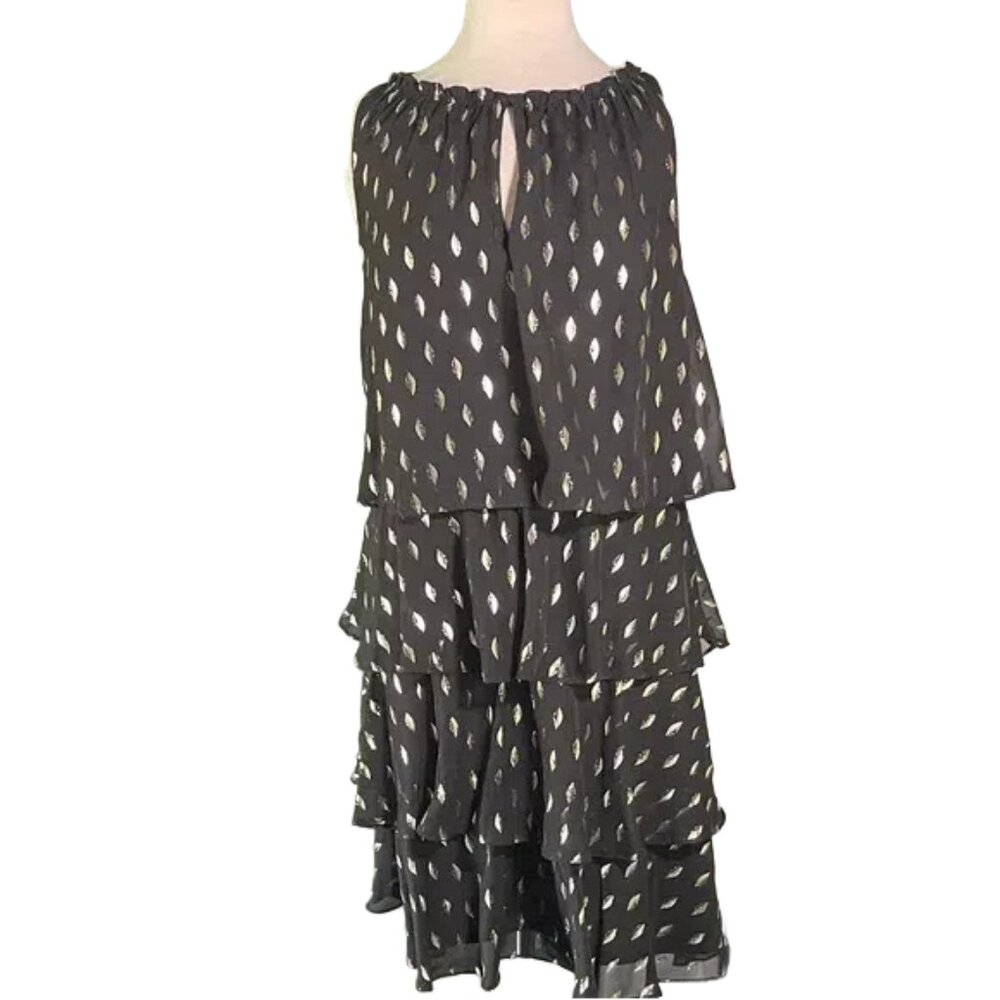 Laundry By Shelli Segal Black and Gold Mini Dress